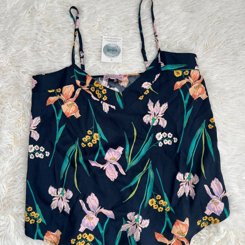 NWT PJ Salvage Navy Floral PJ Cami Top